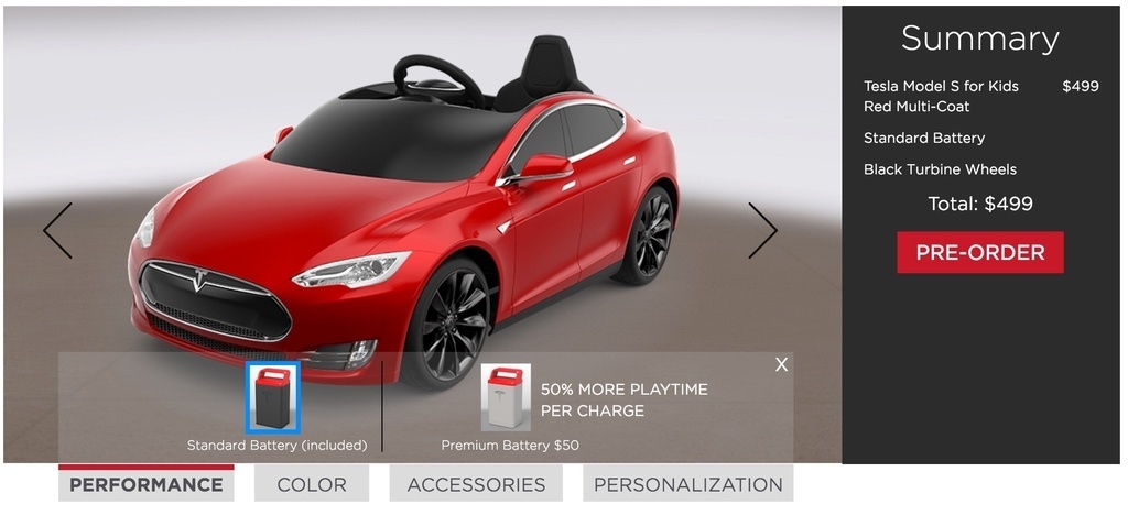 A Tesla Model S for 499$, for Kids