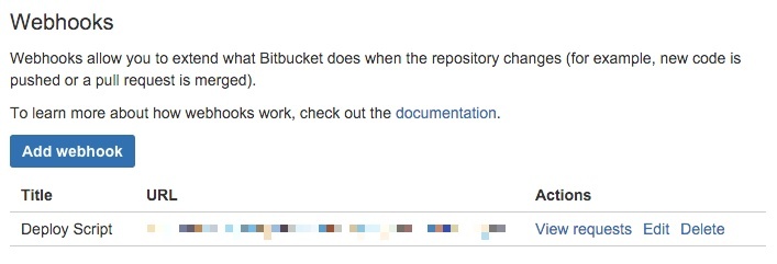 BitBucket Web hook Details