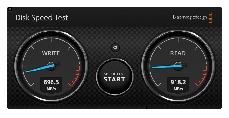 BlackMagic DiskSpeed Test