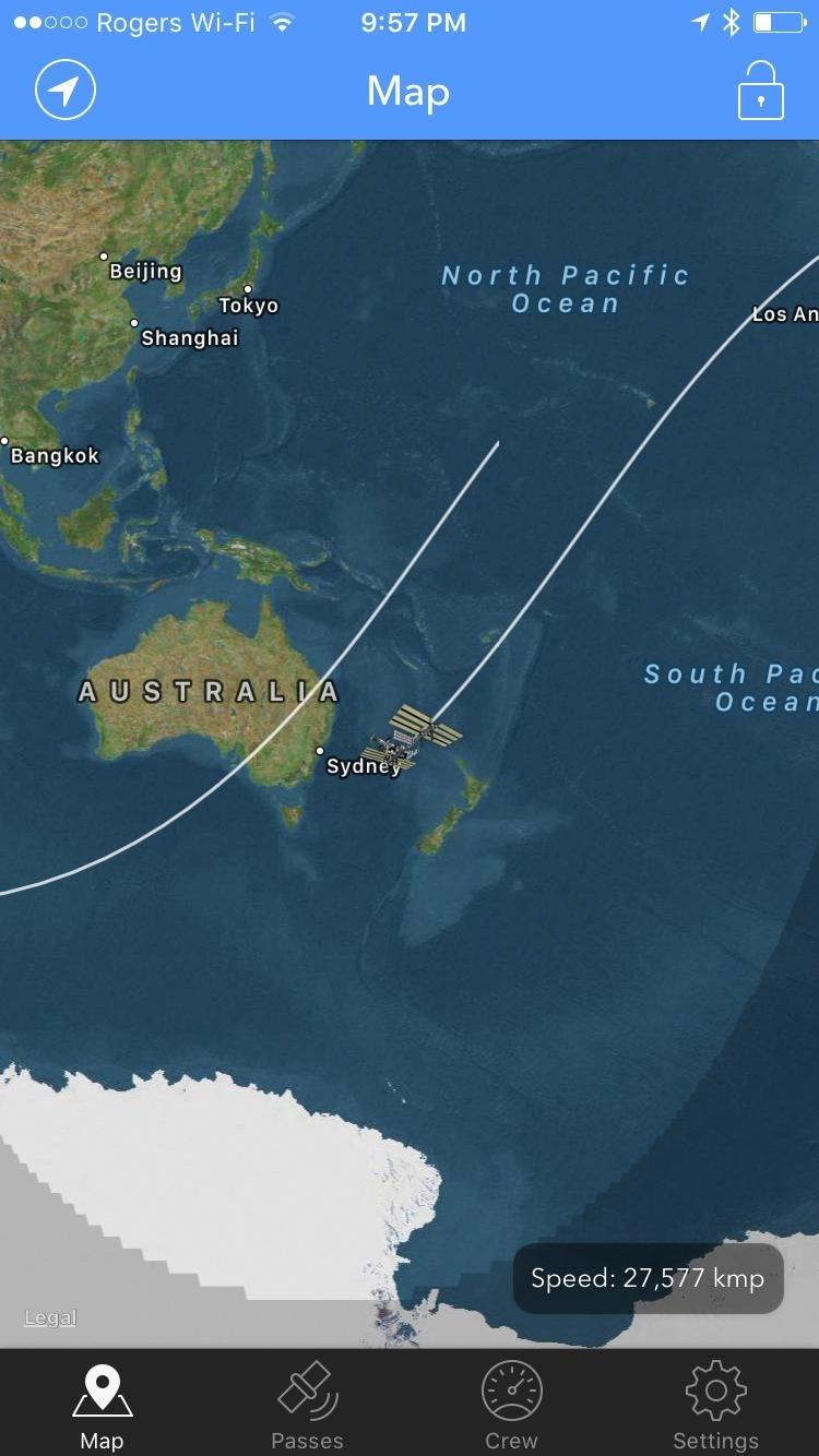 ISS Finder map