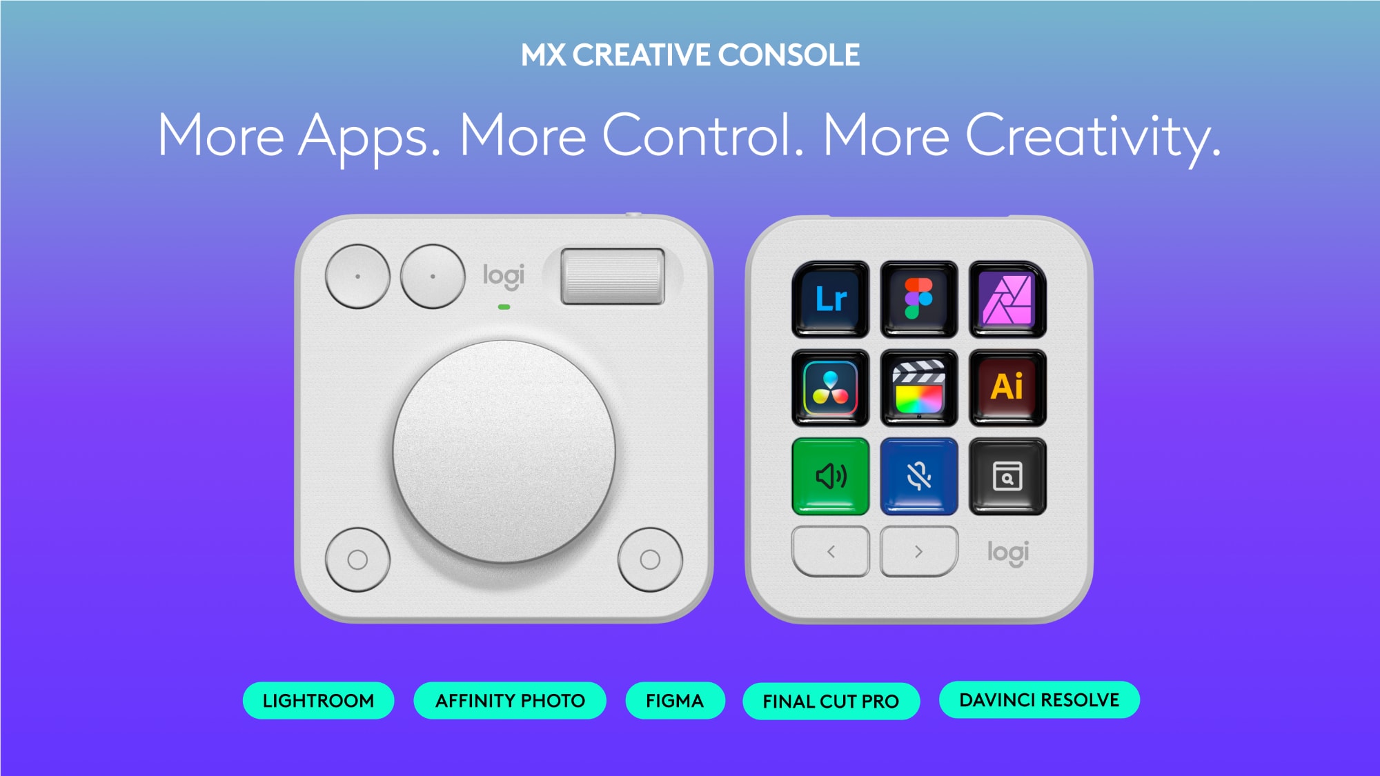 Logitech Expands MX Creative Console Compatibility with Adobe Lightroom, Final Cut Pro, DaVinci Resolve, and Figma
