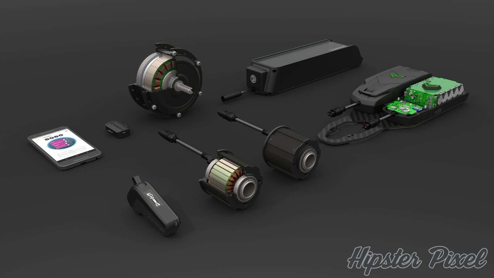 Sweet Exploded View of the Unlimited eBike Conversion Kit