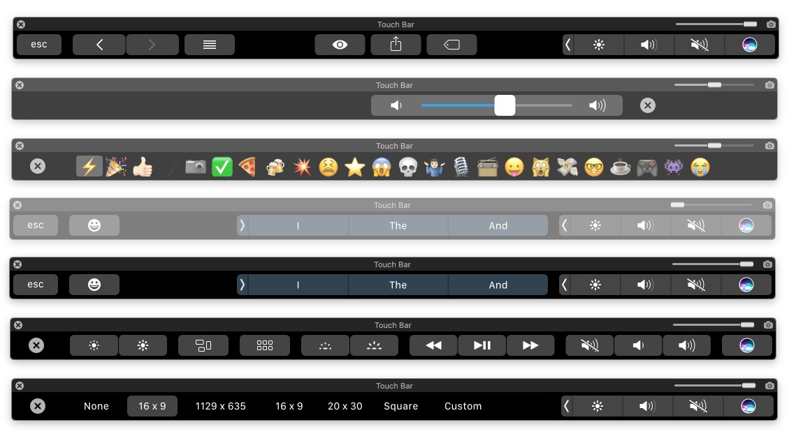 mac touch bar emulator